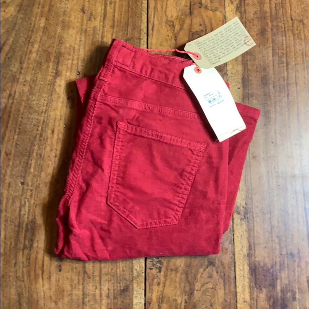 Current Elliott Red Corduroy Jeans 26 NWT